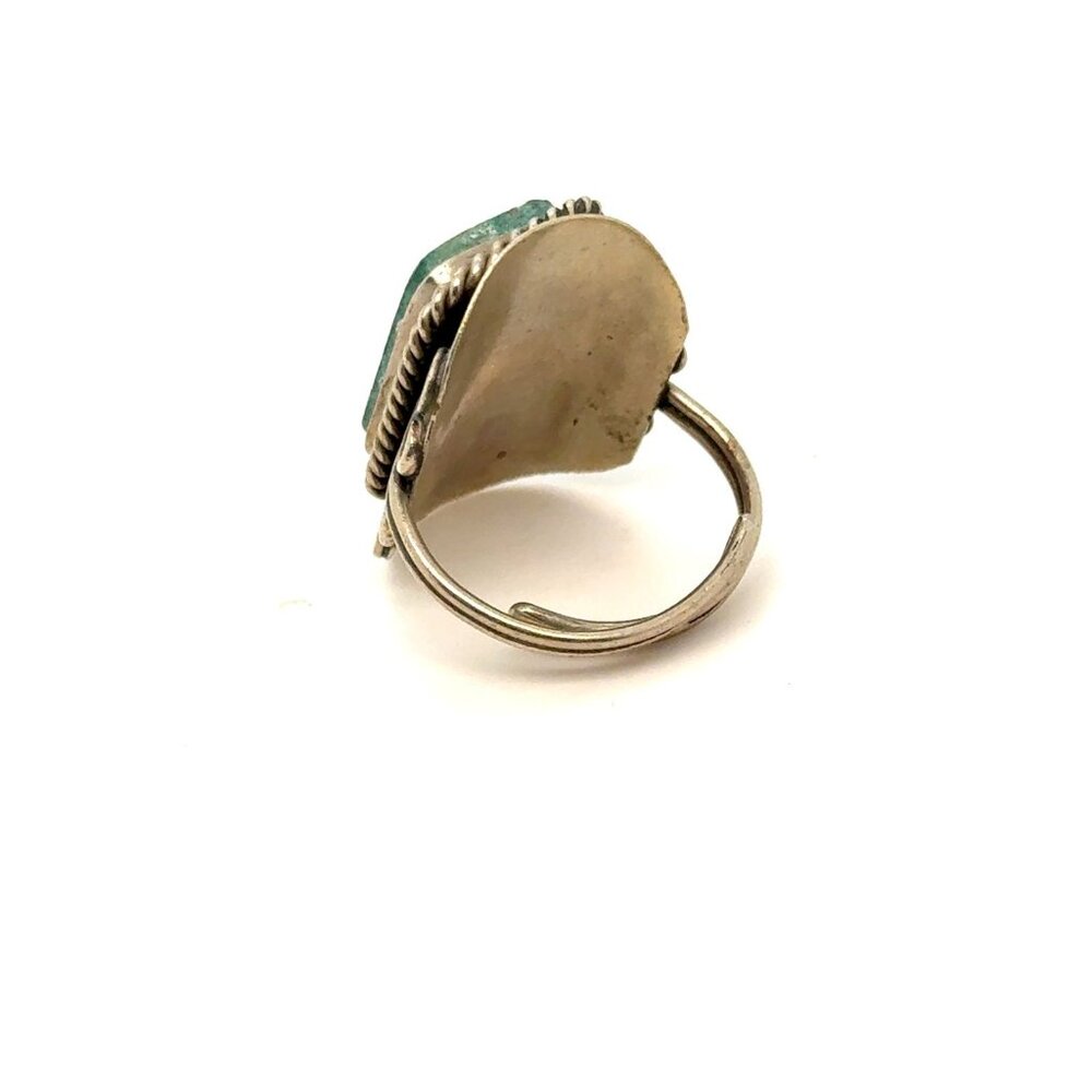 Green Stone Adjustable Ring - image 3